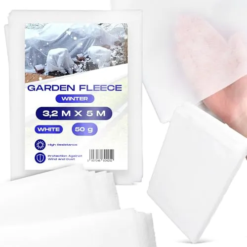 Instalguru Gartenvlies Pflanzenschutz Winter 3,2 x 5m Wintervlies für Pflanzen 50g Weiß Frostschutz Abdeckvlies Ernteschutz Wachstumsvlies Frostschutzvlies Schutz Vlies UV Abdeckung von Gemüsebeeten