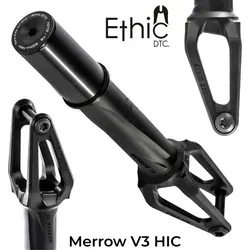 Ethic DTC Legion V2 Stunt-Scooter Gabel - Leicht & Stabil - Scooter Gabeln mit optimierter Leichtigkeit von 330g und erhöhter Stabilität. Ideal für Tricks und Park-Roller, inklusive exklusivem Fantic26 Sticker!