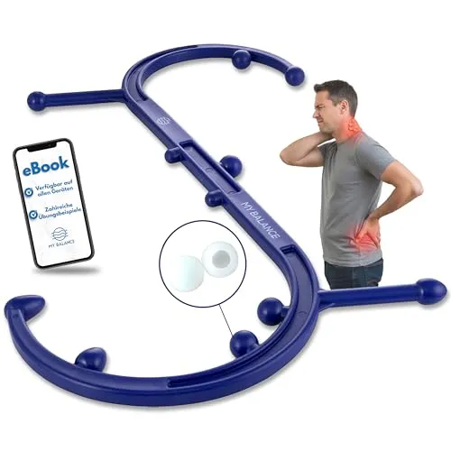 My Balance Hochwertiges Triggerpunkt Massagegerät I Robust verarbeiteter Massagestab inkl. Silikonaufsätze & E-Book I behandle Triggerpunkte effektiv