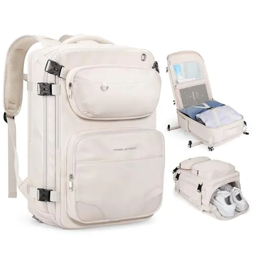 Maelstrom Großer Reiserucksack mit abnehmbarer Gürteltasche, Beige, Large