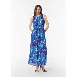 comma Maxikleid Kleid Plissiertes Chiffon-Kleid blau 44 EU