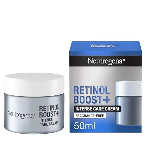 Neutrogena Retinol Boost+ Intense Care Cream (1 x 50 ml), Gesichtscreme mit Retinol und Hyaluronsäure, versorgt die Haut intensiv mit Feuchtigkeit und beugt sichtbaren Zeichen der Hautalterung vor