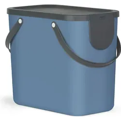 Rotho Mülltrennsystem 25L Albula - Mülleimer 40,0 x 23,5 x 34,0 cm - Abfalleimer Kunststoff mit Griffen - Müllbehälter mit Deckel und Aufklebern