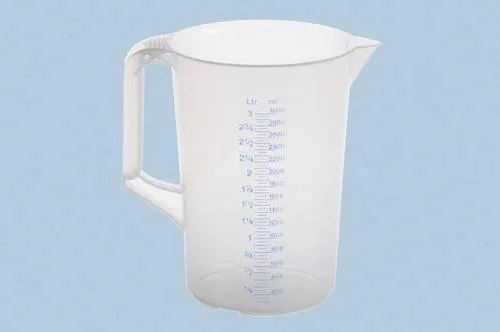 Hünersdorff Messkanne 3.000 ml, PP, 2 Skalen geschlossener Griff, transparent