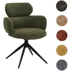 Esszimmerstuhl HWC-O77, drehbar mit Auto-Return in olivgrün - Stuhl für Esszimmer und Küche mit hochwertigem Chenille-Stoff (310g/m²), 360° drehbar und Auto-Return-Funktion für mehr Komfort und Stil.