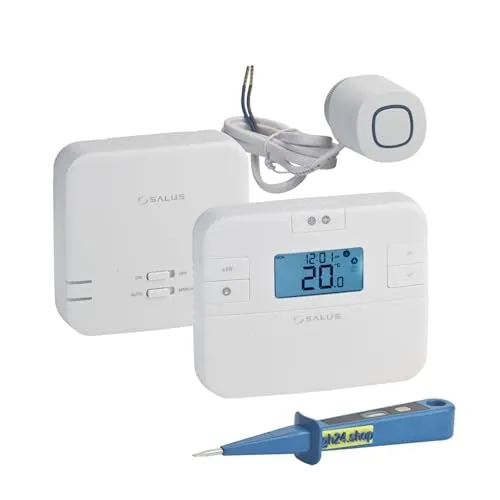 SmartHome Heizung Einzelraumregelung Digitaler Funk Raumthermostat mit Empfänger und 1 Stück Stellantrieb