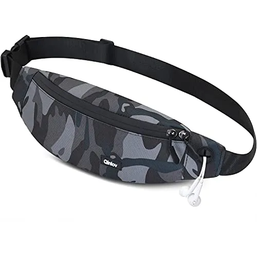 Bauchtasche wasserdichte Gürteltasche Damen und Herren für Handy bis 6.8 Zoll, Hüfttasche Sport Running Camping Fahrrad Reisen Joggen Laufen Laufgürtel (Tarnen Schwarz)