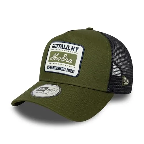 New Era 9Forty Trucker Buffalo New York Patch Baseball Cap - Stylische Baseball Cap für Herren mit einzigartigem New Era Patch, ideal für Freizeit und Sport. Robuste A-Frame Struktur und luftiges Mesh für optimalen Tragekomfort.