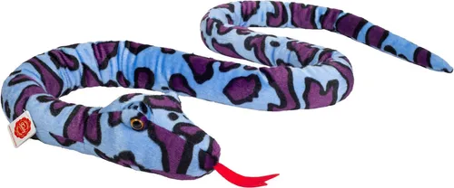 Teddy Hermann 92309 Schlange lila-blau Gemustert 175 cm - Kuscheltier aus hochwertigem Plüsch, ideal für Kinder ab 0 Monaten. Waschbar und sicher, perfekt für phantasievolles Spielen und Kuscheln.