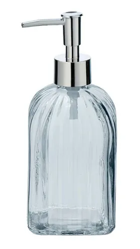 Seifenspender Mod. Vetro Transparent eckig Echtglas, 520 ml