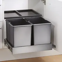 Double Shorty Plus Abfallsammler für Drehtüren - Praktischer Einbaumülleimer mit 2 Fächern und Verschluss-Deckel, ideal für den Innen- und Außenbereich. Passt perfekt in jeden Raum!