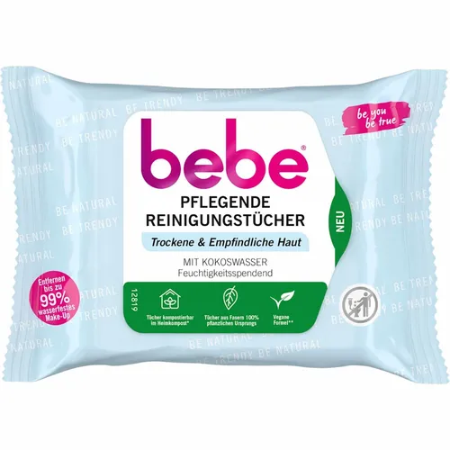 bebe Pflegende Reinigungstücher Trockene und Empfindliche Haut 25Stk Packung