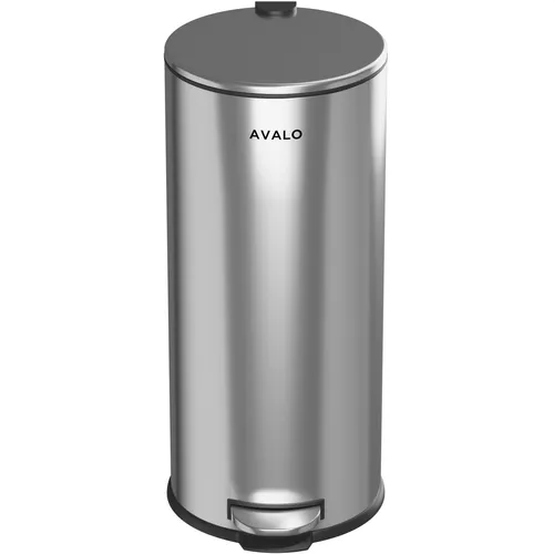 Avalo Treteimer 30L - Edelstahl Silber - Soft Close - Abfalleimer 30 Liter -