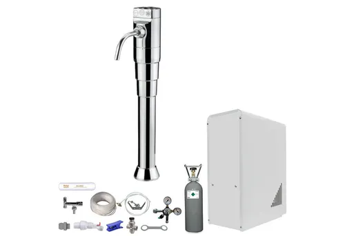 BieTal Wassersprudler Tafelwassergerät BieTal® BT-10U Sprudelwasser Zapfstelle Komplett Set, (Set, 6kg CO2 Flasche-tlg., Classic Puls flach 3-leitig), Sprudelwasseranlage Trinkwasser Wasserspender
