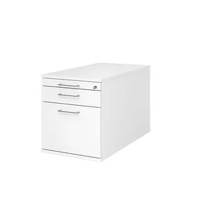 Hammerbacher Rollcontainer 80cm - Vielseitig und Platzsparend - Büroschränke mit 1 Schub und Hängekorb für Registermappen. Ideal für Ordnung im Büro, belastbar bis 25kg und mit Zentralverriegelung für zusätzliche Sicherheit.