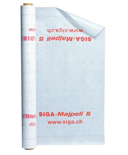 SIGA Majpell5 Dampbremsfolie 1,5 m x 50 m - Unterdeck- & Spannbahnen, diffusionsfähige Dampfbremse für optimale Feuchtigkeitsregulierung in Dach-, Wand- und Deckenkonstruktionen.