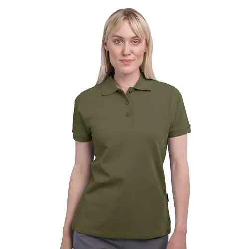 HRM Damen Heavy W Polohemd - Olive, M - Poloshirts für Damen: Robustes, modisches Poloshirt aus 100% Baumwolle, ideal für Indoor- und Outdoor-Einsatz, langlebig und pflegeleicht.