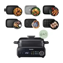 Panasonic Multikocher NF-GM600KXE, 1400 W, 6-in-1 - Reiskocher und Multikocher in einem, ideal für kreative Kochmöglichkeiten mit 6 verschiedenen Funktionen und 1400 W Leistung.