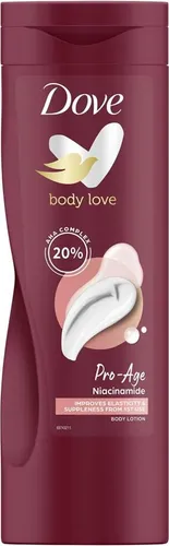 Dove Körper Liebe Pro Alter - Bodylotion für reife Haut, mit AHA für sanfte Exfoliation und SPF 5 zum Schutz vor UV-Strahlen, spendet intensive Feuchtigkeit und fördert die Vitalität.