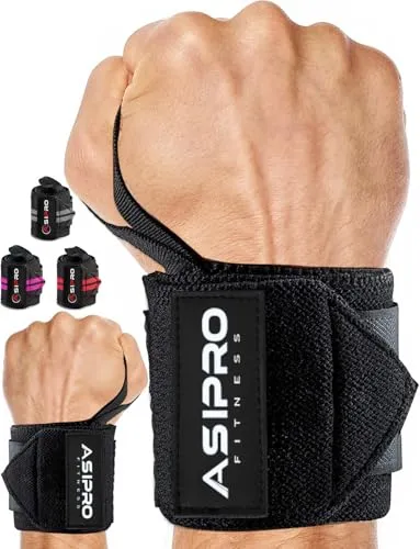 ASIPRO Handgelenk Bandagen Gym 45cm Profi Wrist Wraps Handgelenkbandagen für Calisthenics, Bodybuilding & Krafttraining Fitness Handgelenkschutz Sportbandage Handgelenk Paar 2 Handgelenkstütze Sport