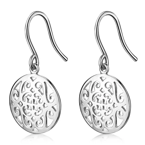 MATERIA Orientalische Ohrhänger 925 Silber - Elegante Hängeohrringe aus rhodiniertem Sterlingsilber, perfekt für besondere Anlässe wie Hochzeiten oder Jubiläen. Stilvolles orientalisches Design in runder Form.