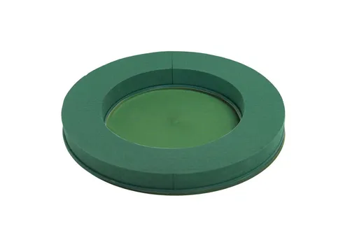 Creativery Bastelmoos, Nass Steckschaum Kranz 30cm mit durchgehender Plastikunterlage 1 Stk.