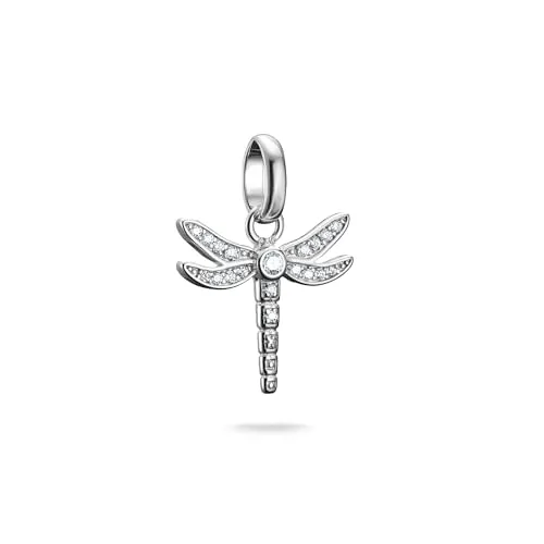 THOMAS SABO Charm Anhänger Libelle aus 925 Sterlingsilber - Charm-Anhänger in Libellenform aus hochwertigem 925 Sterlingsilber, verziert mit funkelnden weißen Zirkonia - ein elegantes Highlight für jedes Armband!