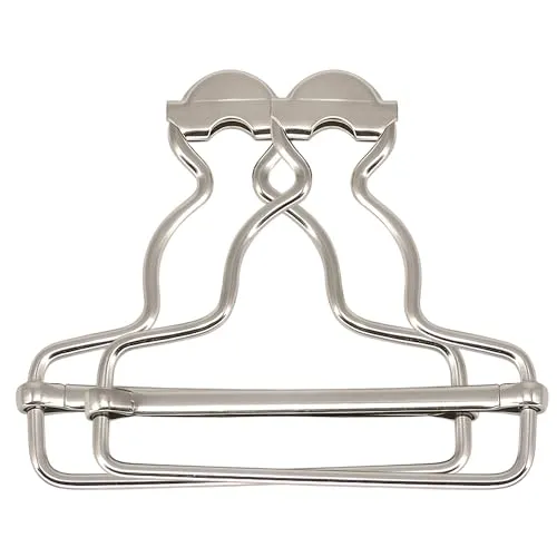 Trimmen Shop 53mm x 42mm Silber-Metallschnallen, Schnappclips zum Reparieren von Kleidung oder maßgefertigten Kleidern, große Befestigung von Latzhosen, Lätzchen und Schiebern, 2er-Set