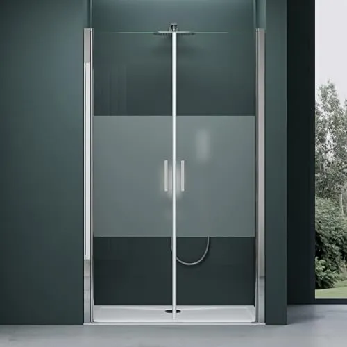 Mai & Mai Duschtür Nischentür 120x195cm - Duschkabine mit Doppeltür, 6mm ESG-Glas, NANO-Beschichtung für einfache Reinigung und Hebe- & Senkmechanismus für optimale Funktionalität.