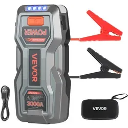 VEVOR Starthilfe Powerbank 3000A mit LED-Taschenlampe
