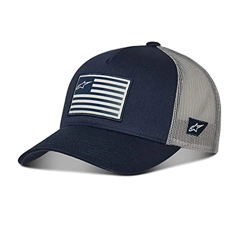 Alpinestars Flag Snapback Baseball Kappe, Navy/Grey - Stylische Baseball Cap für Herren mit flexibler Passform und hochwertigem Twill-Gewebe, ideal für sportliche Aktivitäten und lässige Outfits.