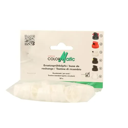 ColorMatic 379413 Rundstahl Sprühkopf 10 Stück weiß-weiß