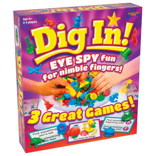 Drumond Park T73478 Dig In Familien-Brettspiele für 2–4 Spieler, 3-in-1-Tischspi