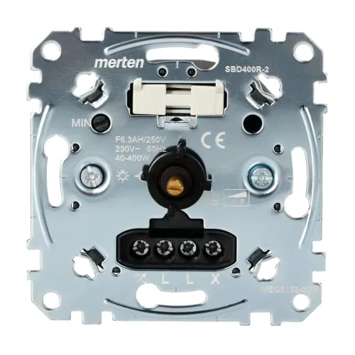 Schneider Electric Merten MEG5132-0000 Dimmschalter - Smart Home Dimmschalter für ohmsche Lasten, 40-400 W, mit Druck-Wechselschalter und Softstart-Funktion für sanftes Einschalten, ideal für Wohnräume und Büros.