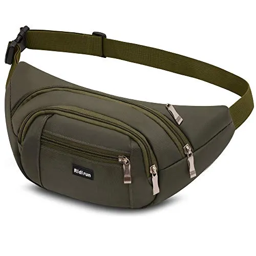 wasserdichte Bauchtasche Gürteltasche Hüfttasche für Damen und Herren,3 Reißverschluss Taschen Wandern Outdoor Sport Hüfttasche Urlaub Geld Pouch Pack