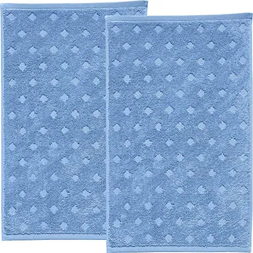 Erwin Müller Walk-Frottier Gästetuch 2er-Pack Baden Baden blau Größe 30x50 cm - extra saugstark, schnell trocknend, samtweich, mit Schlaufe