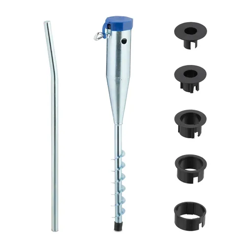 Bodenhülse Schirmständer Erdspieß Einschraubhülse wetterfest 1,3 kg 5 Adapter