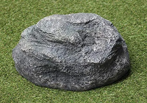Arnusa Abdeckfelsen 45 cm x 31 cm - Spritzwasserschutz für Garten - Künstlicher Gartenfels aus robustem Polyresin, ideal als Versteck für Technik und als Spritzwasserschutz. Wetterfest und mit zwei Kabeldurchführungen ausgestattet.
