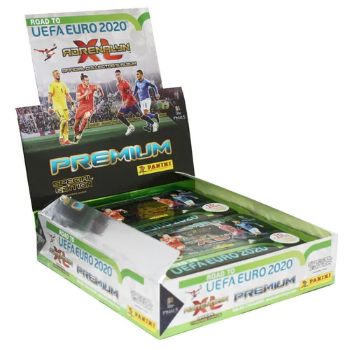 Panini Road to UEFA EURO 2020 PREMIUM - 1 Display (12 Booster) - TCG OVP Packs, entdecke die spannende Sammlung von Adrenalyn XL Karten zur UEFA EURO 2020 und erlebe den Fußball hautnah!