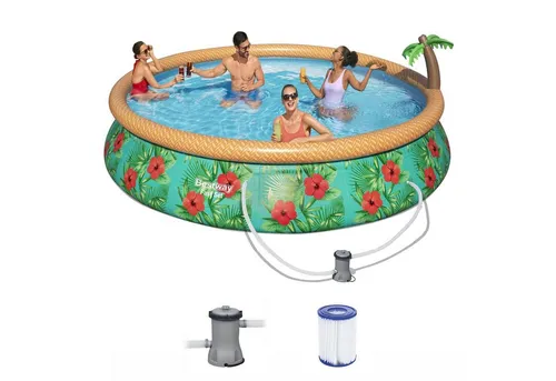 BESTWAY Quick-Up Pool 57416 Fast Set Paradise Palms in blau von Bestway