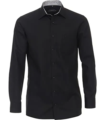 CASAMODA Businesshemd uni - Herren Comfort Fit, Schwarz, Gr. 39 - Business- & Abendmode für Herren: Dieses bügelfreie Hemd aus 100% Baumwolle bietet hohen Tragekomfort und eine bequeme Passform. Ideal für stilvolle Kombinationen im Büro oder bei besonderen Anlässen.