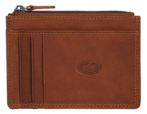 piké Visitenkartenetui Echt Leder Herren | Slim Kartenetui mit Reißverschluss | Mini Geldbörse mit Münzfach | kompaktes Card Wallet | 021940