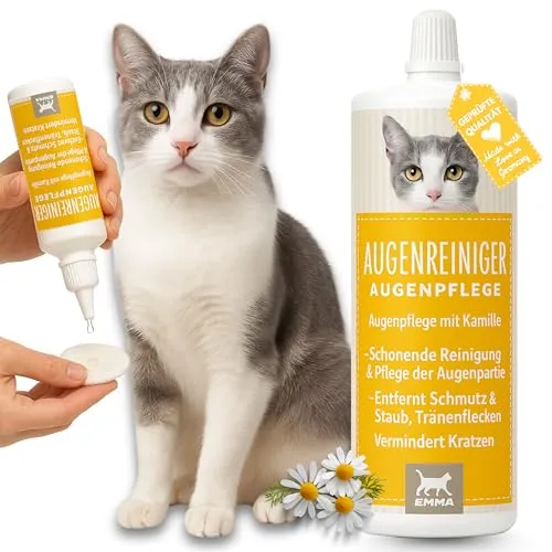 EMMA Augentropfen Katze 0,1ml - Augenpflege für Katzen, milde Reinigung mit Kamille zur sanften Entfernung von Tränenflecken und Schmutz, ideal für empfindliche Augenpartien.
