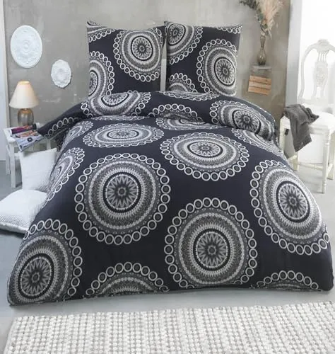 DreamHome Warme Winter Mikrofaser Termo Fleece Bettwäsche 135x200 155x220 200x200 für die Kaltejahreszeit Modern, Größe:200 x 200 cm, Design - Motiv:Design 3