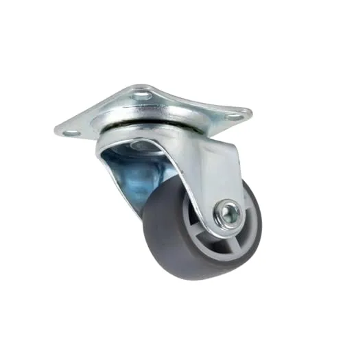 Möbelrolle mit Platte, 30mm/15kg, Gummi | Möbelroller | Rollen für Möbel, Bürostuhl, Beistellbett, Schreibtischstuhl, Hocker | Stuhl-Rollen | Doppelrollen | Schwarz