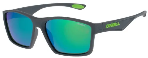 O'NEILL ONS 9024 2.0 Herren-Sonnenbrille - Sportbrillen mit grauem Kunststoff-Gestell und grünen Gläsern, ideal für Outdoor-Aktivitäten und trendigen Schutz vor UV-Strahlen.