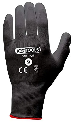 KS TOOLS Mikrofaser-Handschuhe, schwarz, T.9, 12 Paar in weiß von KS TOOLS
