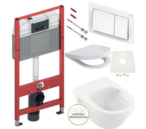 TECE Vorwandelement für Villeroy Boch Architectura WC mit SoftClose - Wandhängendes WC mit SoftClose-Sitz, LotusClean-Beschichtung für einfache Reinigung und modernes Design – ideal für Ihr Badezimmer.