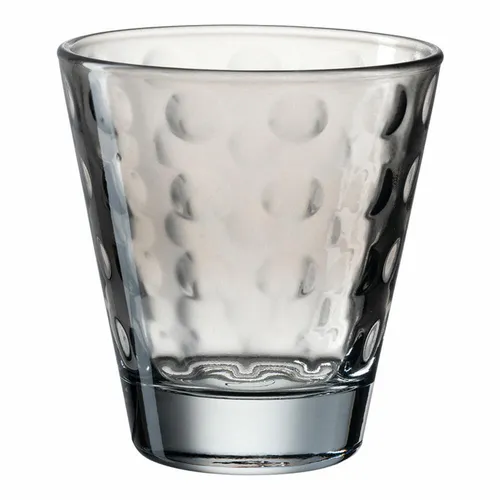 Leonardo Trinkglas Optic, Becher, Wasserglas, Kalk-Natron Glas, grau, 215 ml