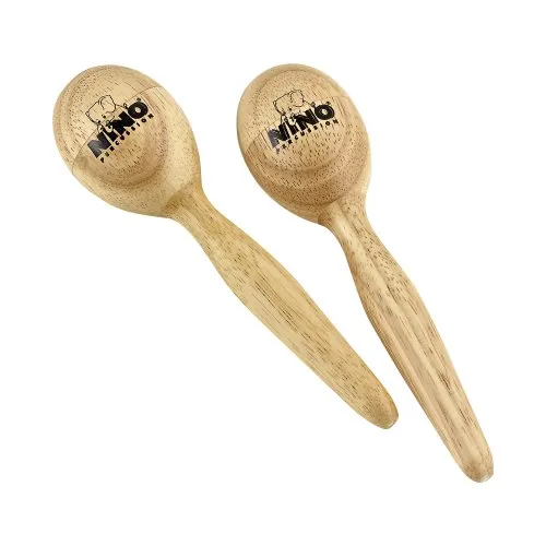 Nino Percussion Wood Egg Maracas - 1 Paar kleine Rasseln für Kinder ab 3 Jahren - Musikinstrument - Siam Eiche, Natur (NINO565)